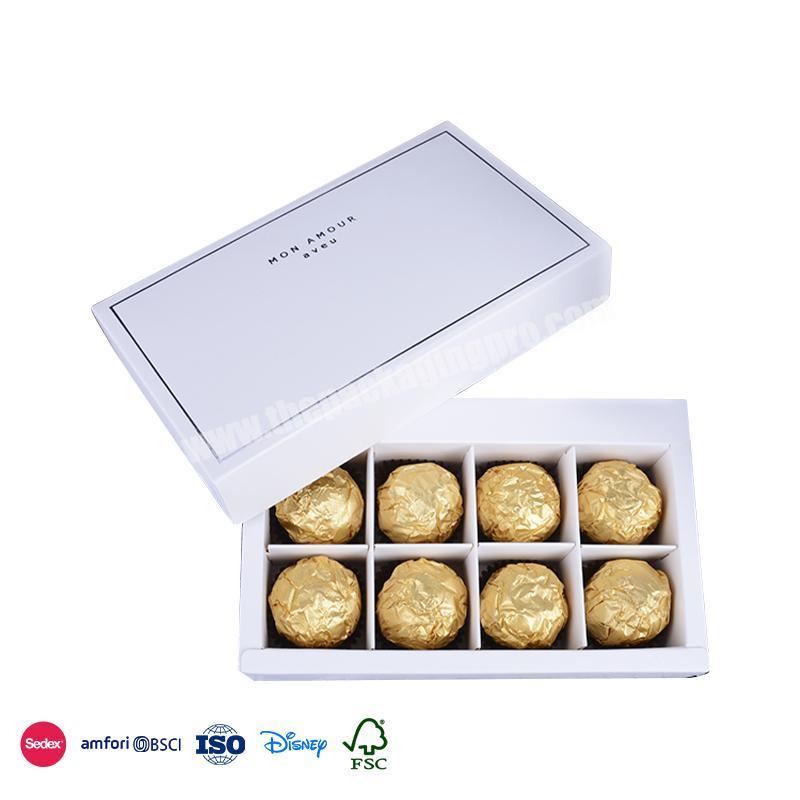 Most Selling Products White simple and clean design strong bonding technology craft boxes for chocolates