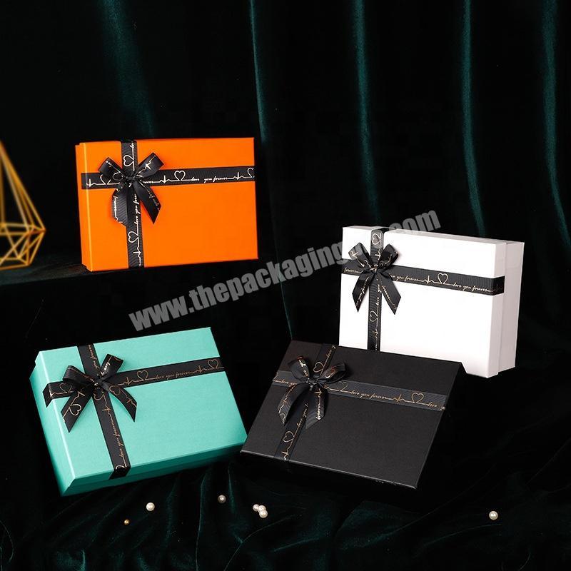 Mother's Day Ribbon Gift Box Orange Scarf Jewelry  Packaging Paper Box