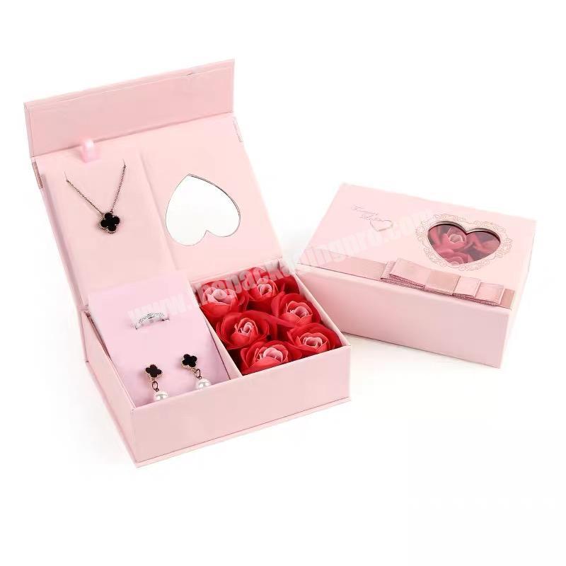Necklace And flower Luxury folded Mailer Magnetic  Paper Packaging Gift Box
