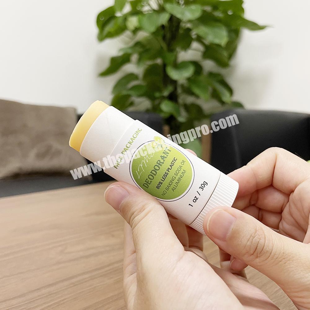 New Arrival 80% Less Plastic 30g Twist Up Paper Tube for DeodorantSunscreen StickLip BalmBody Balm Eco Friendly Packaging