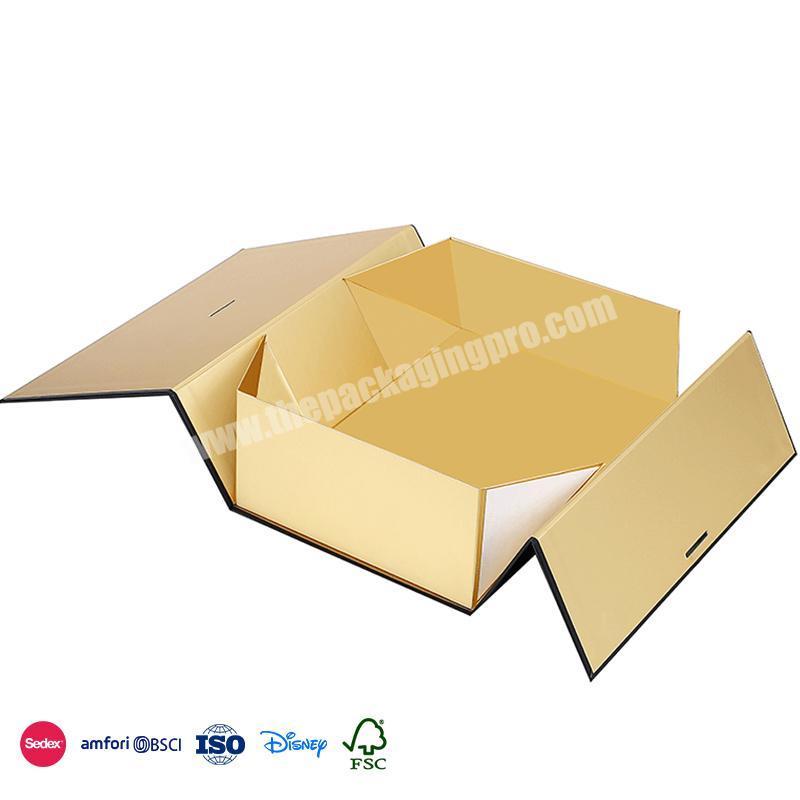 New Authentic Product Black with Gold Internal Side Opening Ribbon modern novel design cardboard folding box