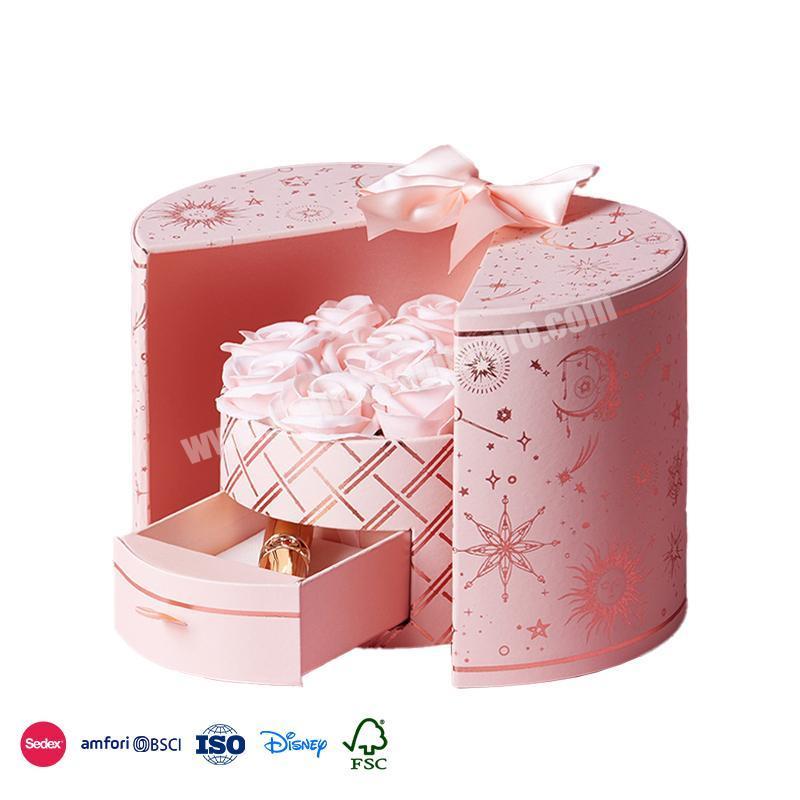New Authentic Product Pink with golden icons mobile set box wedding flower chocolate candy gift packaging box