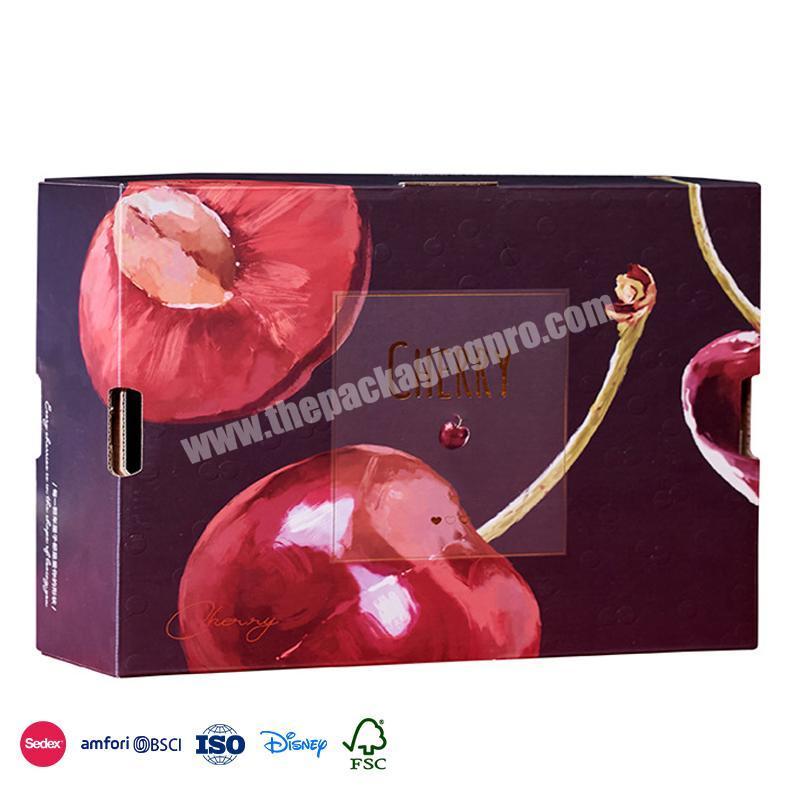 New Authentic Product Red with side cutout handles printed cardboard corrugated box fruit carton pack