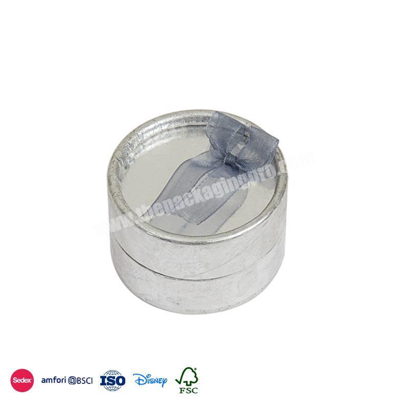 New China Products Round Waterproof Small Design with Silk Bow jewelry box packaging pouch with no logo