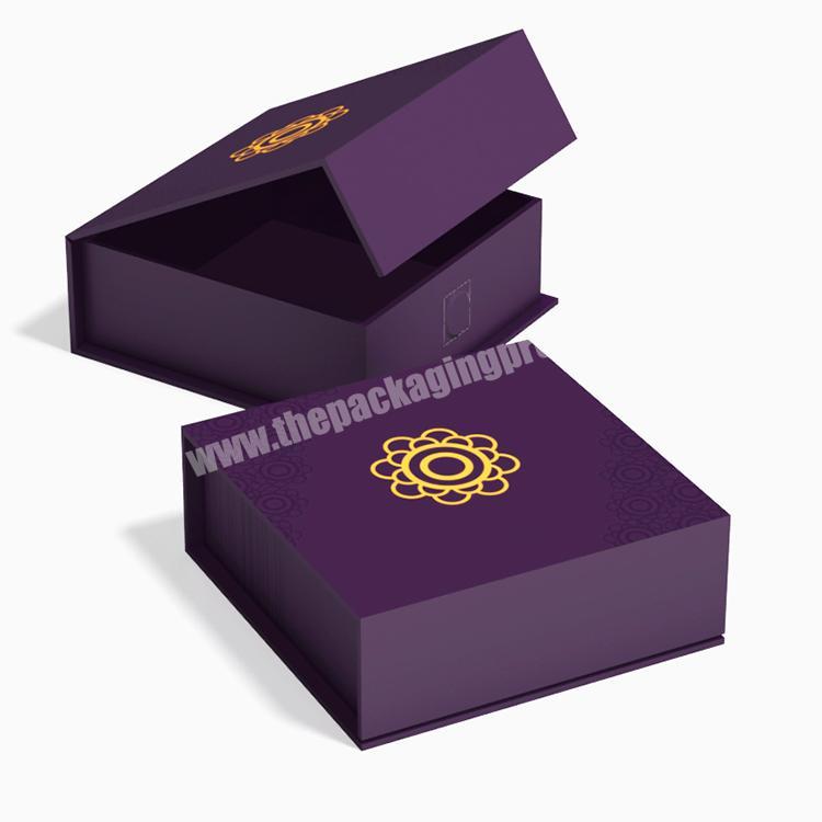 New Design Custom Logo Gold Hot Stamping Printed Cardboard Packaging Magnetic Cosmetic Gift Box With Insert