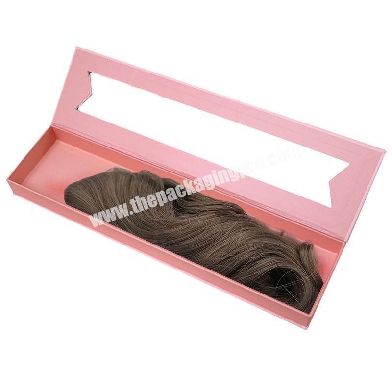 New Design PVC Window Custom Box Braids Human Hair Virgin Hair Packaging Box Hair Extension Box Packaging