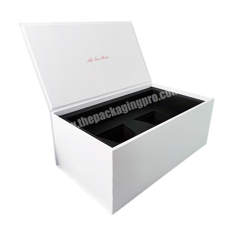 New Design White Fine Workmanship Rigid Paper Cardboard Gift Packaging Magnetic Book Shaped Box With EVA Foam Insert