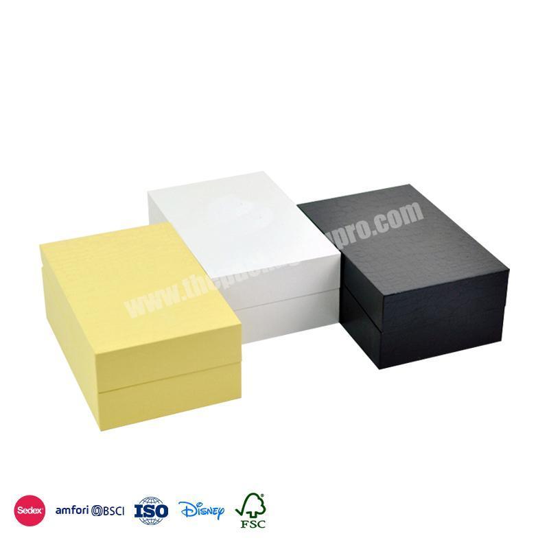 New Hot Selling Products Black White and Yellow Flap Minimalist Design with Suede Card Holes perfume box