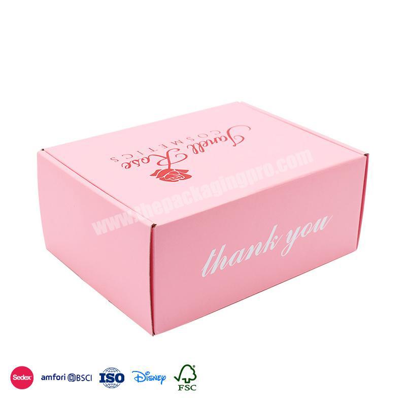 New Hot Selling Products Pink belt simple letter large capacity design corrugated boxes small full colored