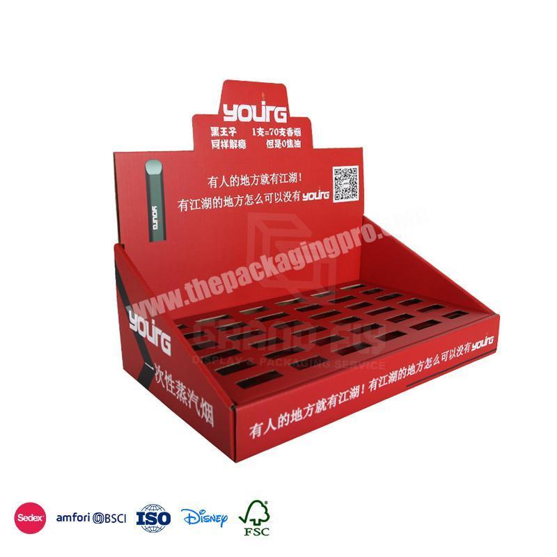 New Hot Selling Products Red flat display stand with fixing hole with product logo cigarette display box