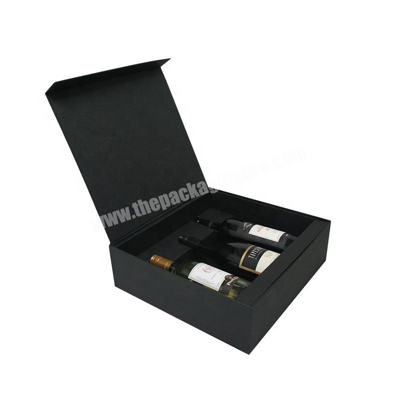 New design wholesale different sizes eco-friendly sturdy cardboard custom wine bottle box high quality wine gift box