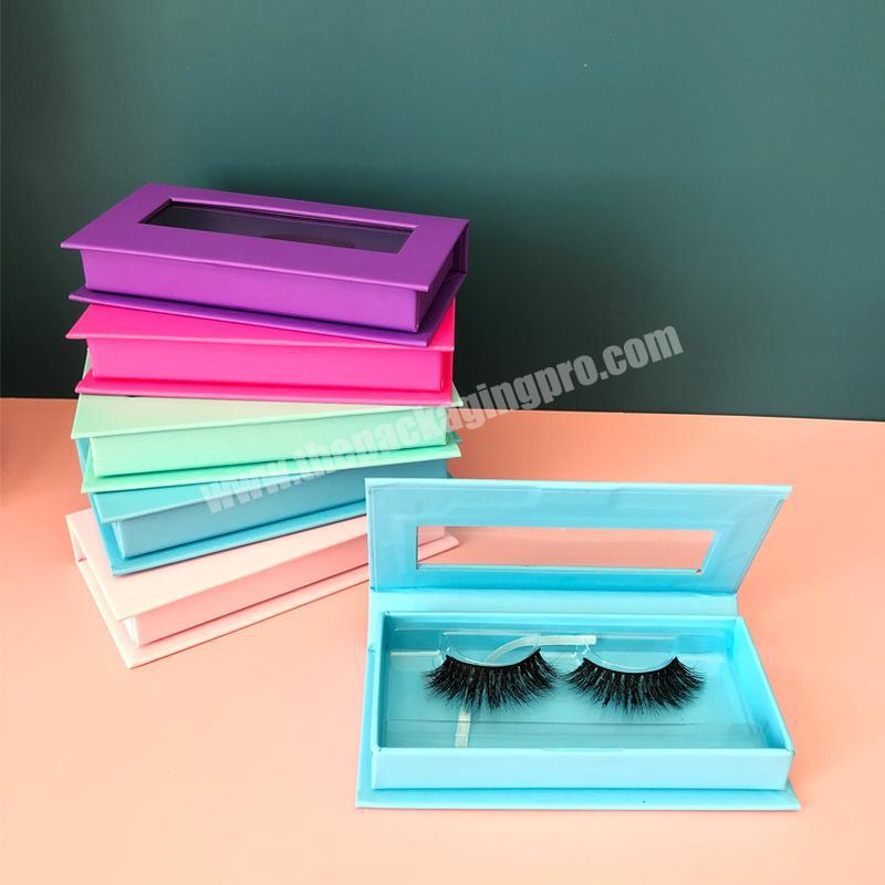 New multi-color rectangular windowed eyelash magnet box eyelash custom packaging box