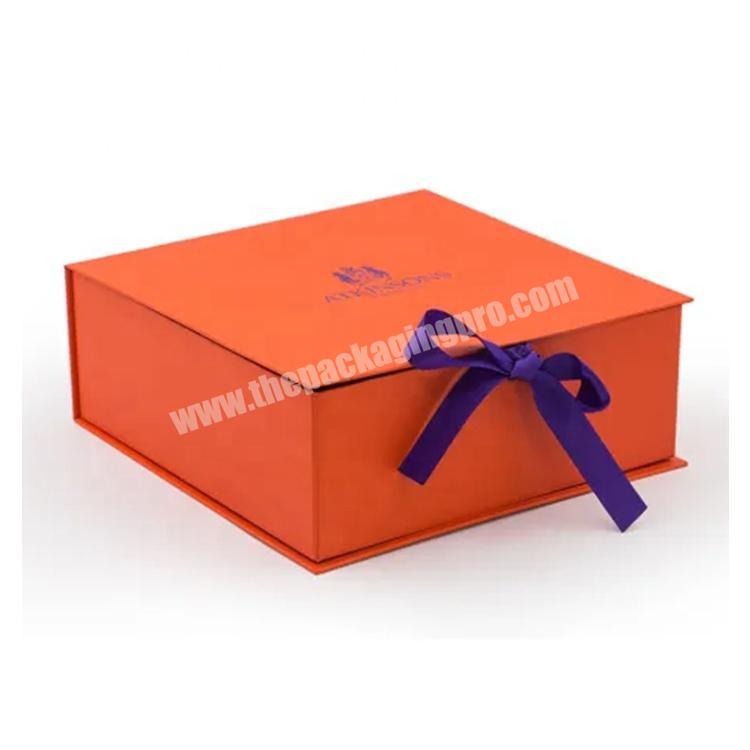 New product  luxury  custom print paper folding box with ribbon