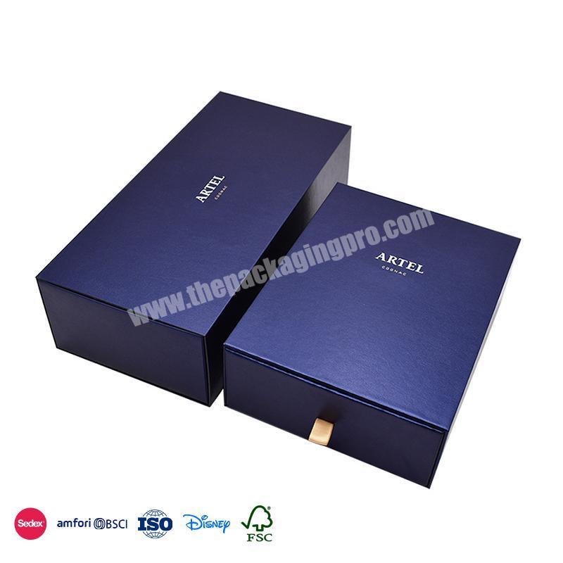 Newest Product Custom Size Blue Small Logo with Letters Refined Interior cosmetic storage box with drawers