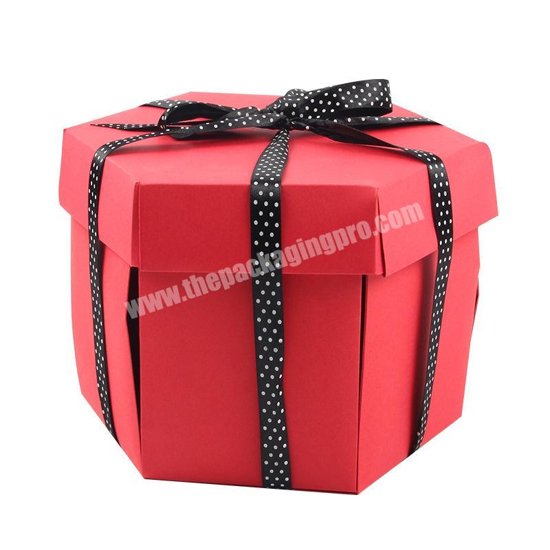 Newest fashion printed cardboard suprise gift box custom luxury handmade valentine's day explosion suprise box