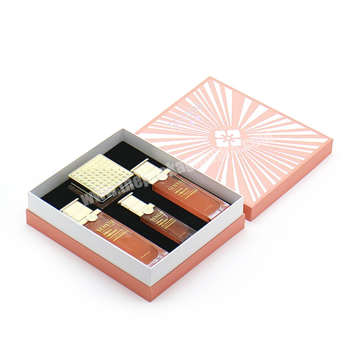 OEM Custom Pink Paper Color Box Skin Care Set Skincare Box Packaging