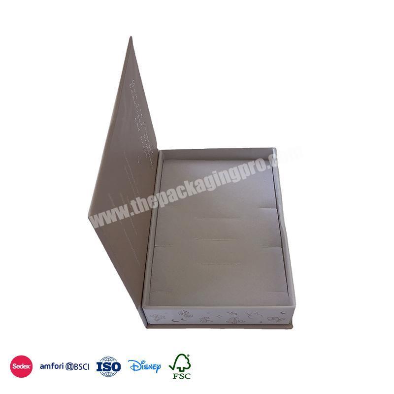 Online Best Service Grey Double Sided Letter Logo Design Premium Material vintage book shape candy box