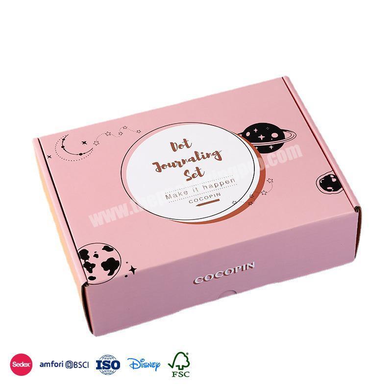Online Best Service Pink with starry pattern embellished cute design pastel children party paper treat box