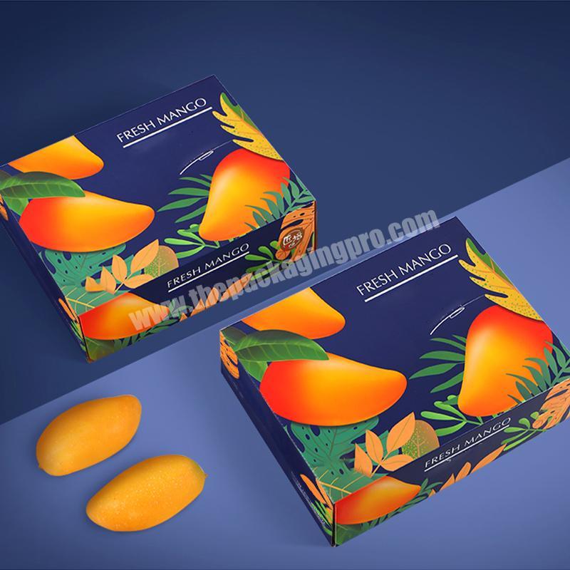 personalize Online Shop Hot Sale White base degradable food material with colorful lid fruit packing mango boxes