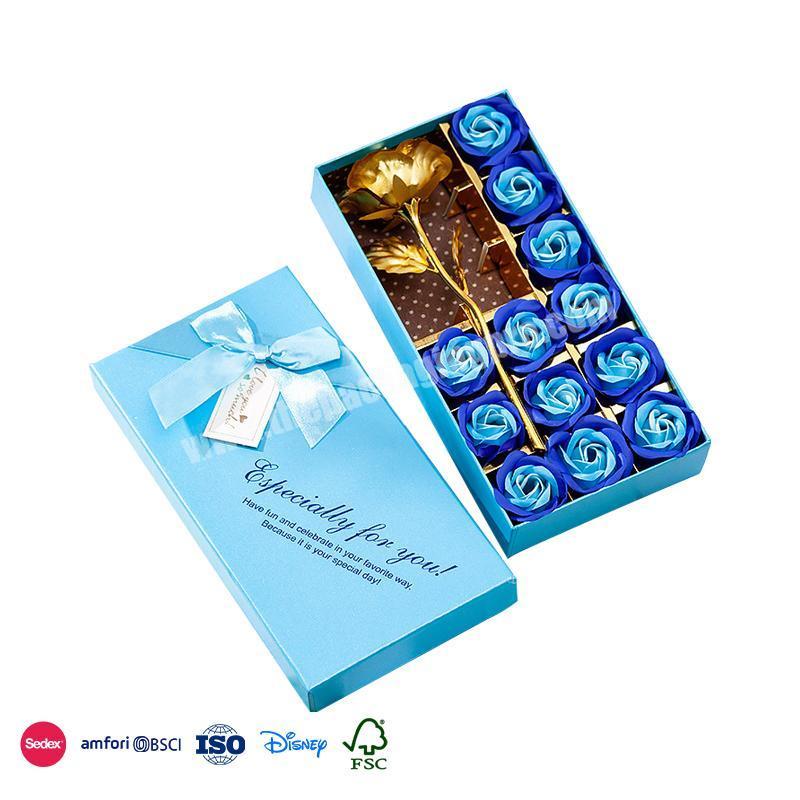 Online Shop Hot Selling Colorful high-end luxury bow wedding flower chocolate candy gift packaging box