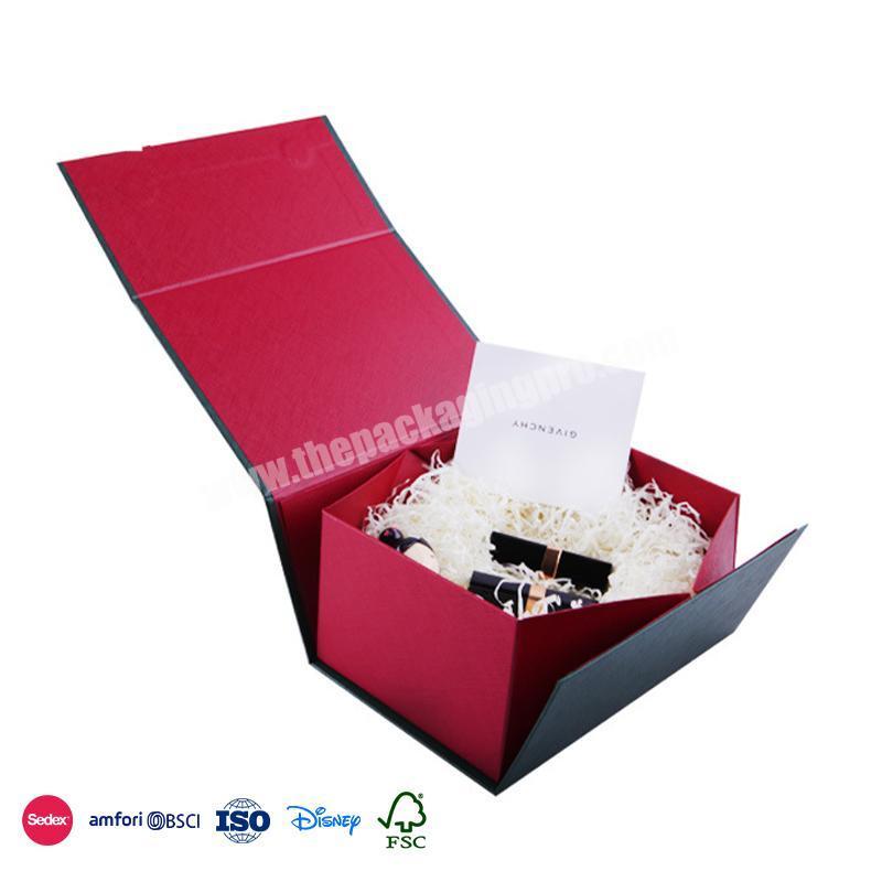 Online Shop Hot Selling luxurious Hard material waterproof ribbon folding paper gift box for cosmetic
