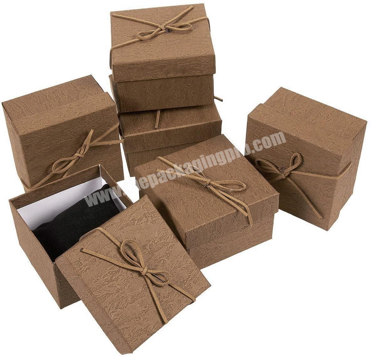 Pack Jewelry Gift Boxes for Rings, Bracelet, Necklace - Brown