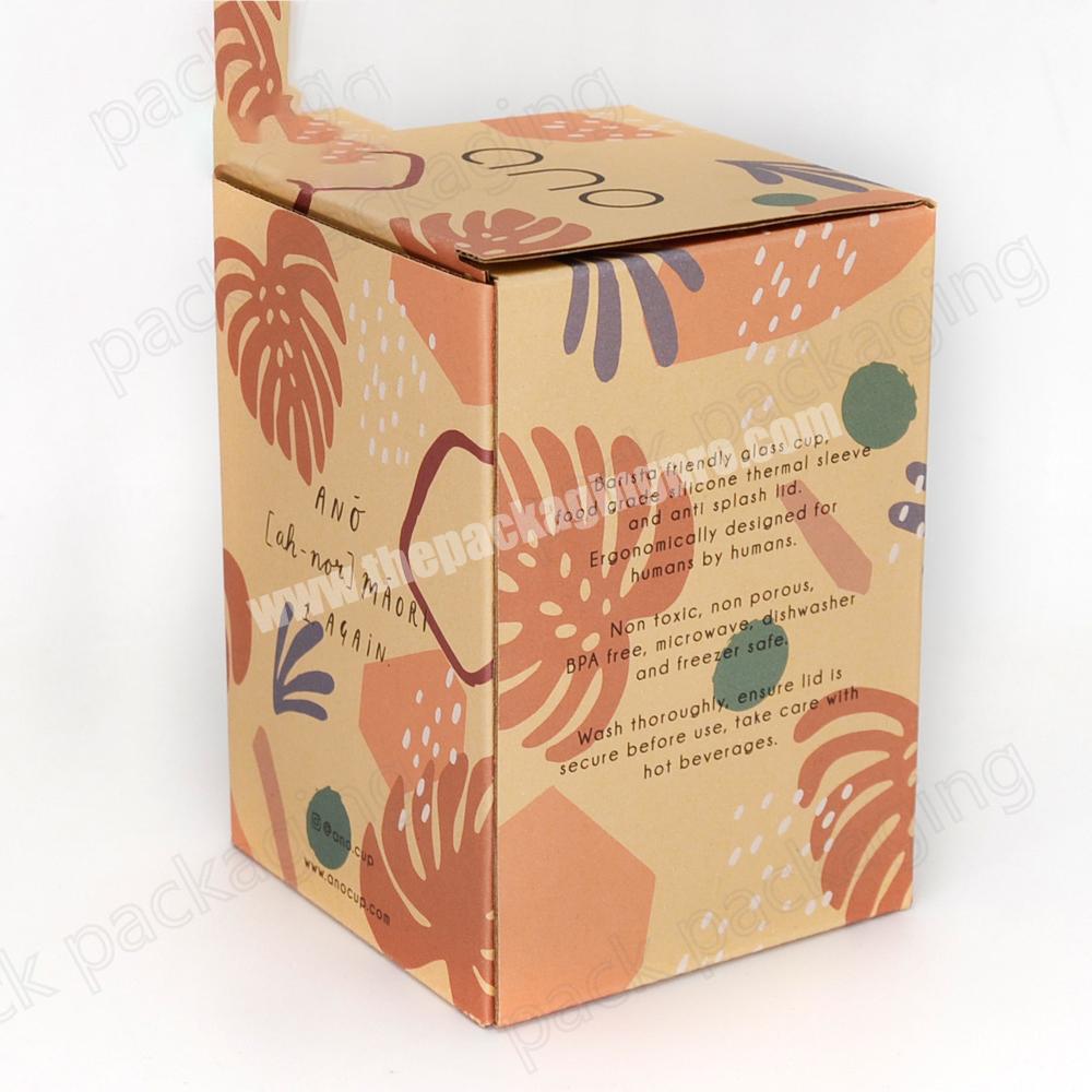 Packaging & Printing Cardboard Kraft Paper Gift Box for Water Drinkware Packaging with Protective Craft Paper Card Insert