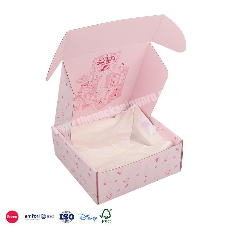 Packaging Pink Corrugated Paper Shipping Boxes Custom Printed Packaging Mailer Box With Logo