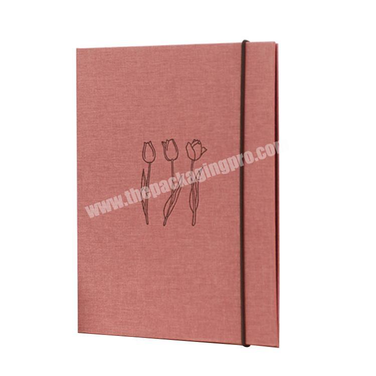 Paper Book Cloth A 5 Size 6 Ring Binder with Elastic Band