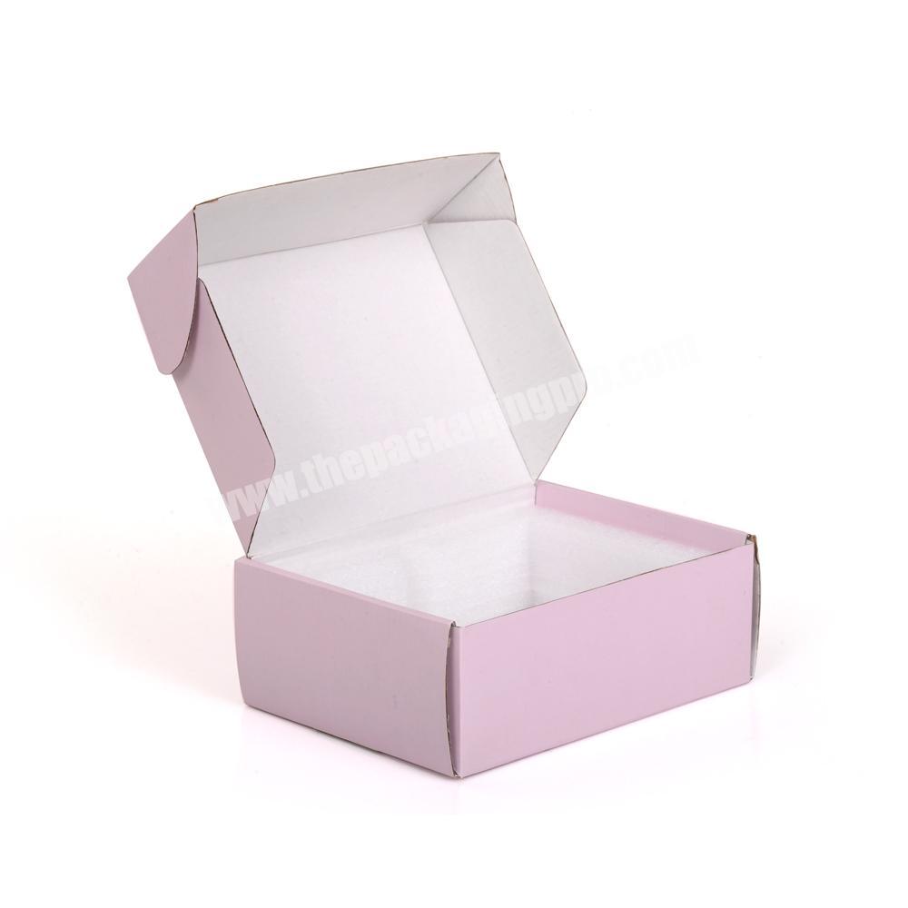 Paper corrugated flat folding gift box pink mailer mail shipping box mailing boxes packaging