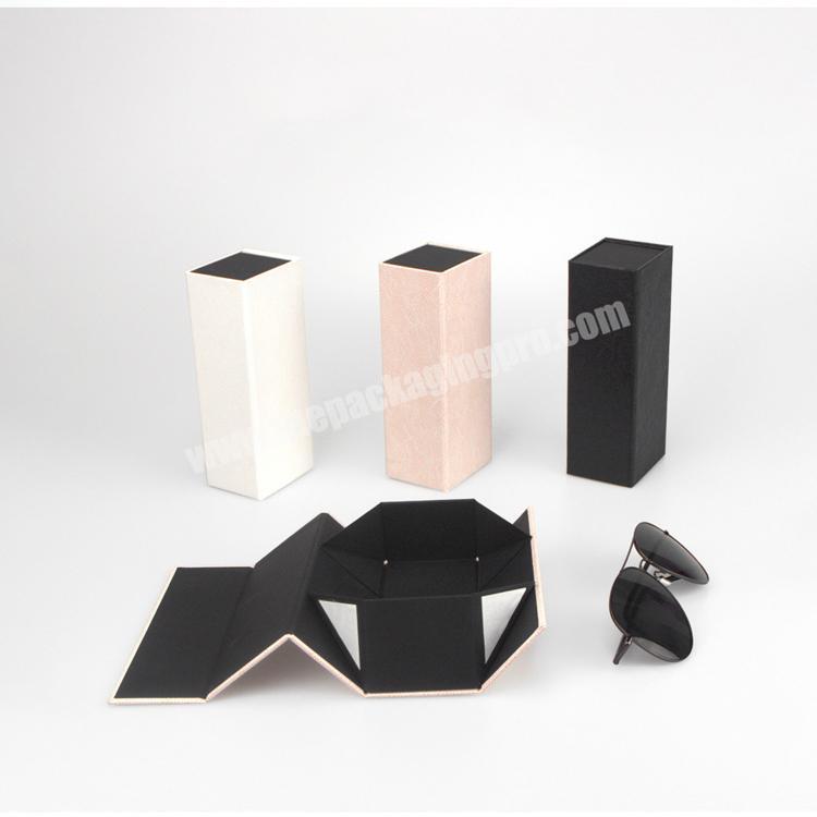 Paper gift packing foldable flip cardboard luxury packaging sunglasses box custom logo