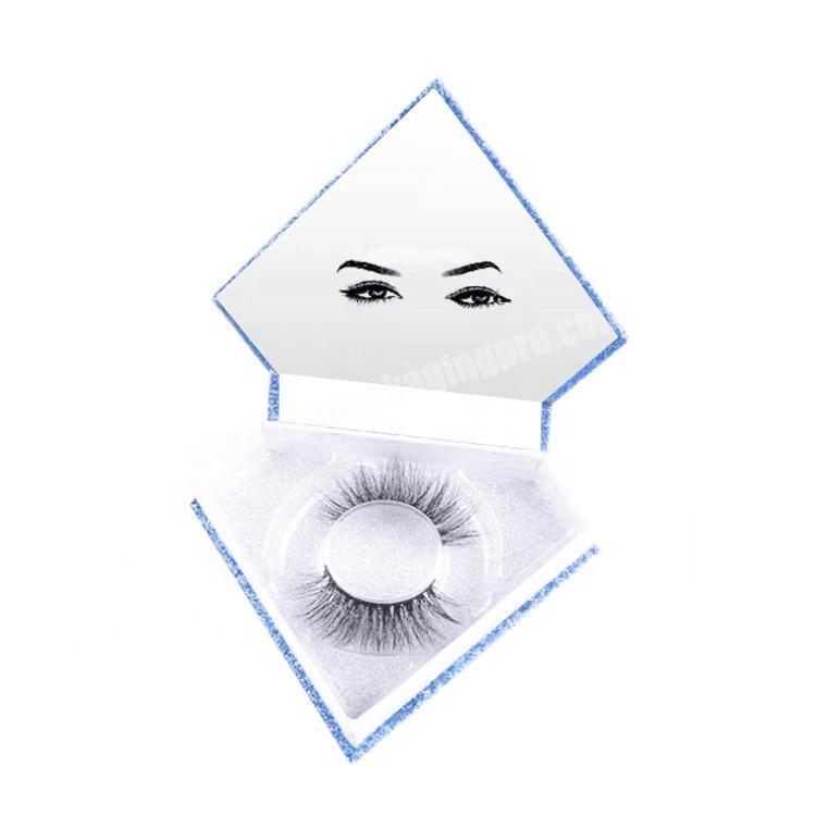 Pentagonal gold glitter paper magnet close eyelash packaging box with brand printed
