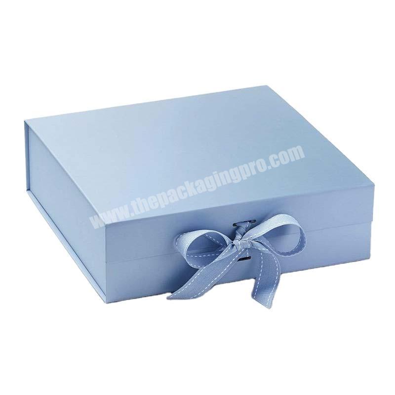 Personalized design magnetic gift box ribbon packaging different colors factory direct wholesale folding ribbon boxes
