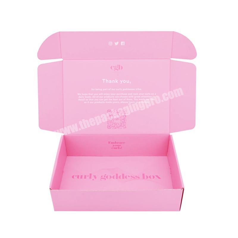 Pink Custom Logo Cardboard Cartons Shipping Mailer Cosmetic Set Cosmetics Mailing gift Skin Care Corrugated Packaging Boxes