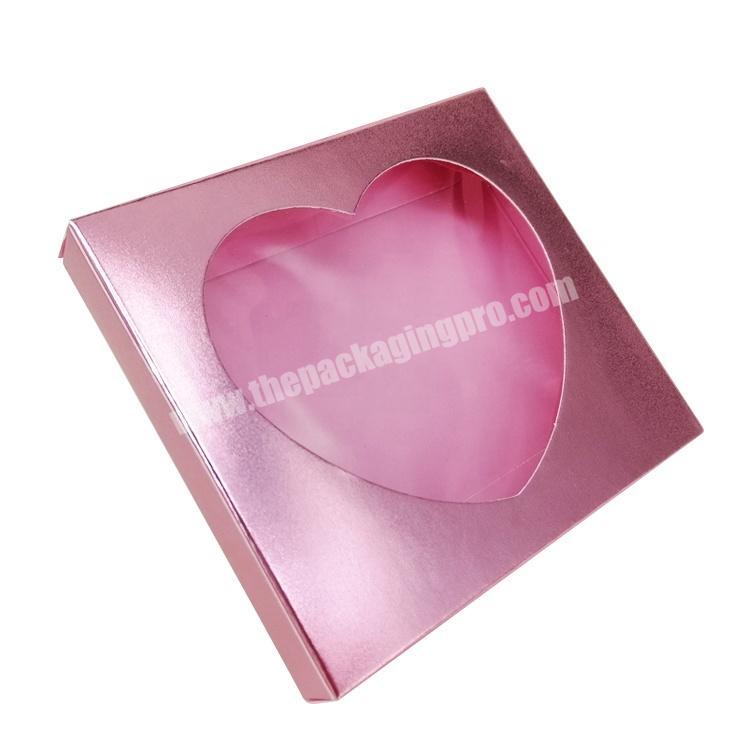 Pink Glossy Blush Powder Paper Box Cosmetics Makeup Box Packaging For Cheek Powder With Clear Window