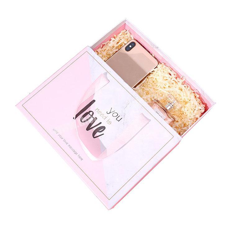 Pink Luxury Drawer Gift Box Paper Box Packaging Custom Logo Design