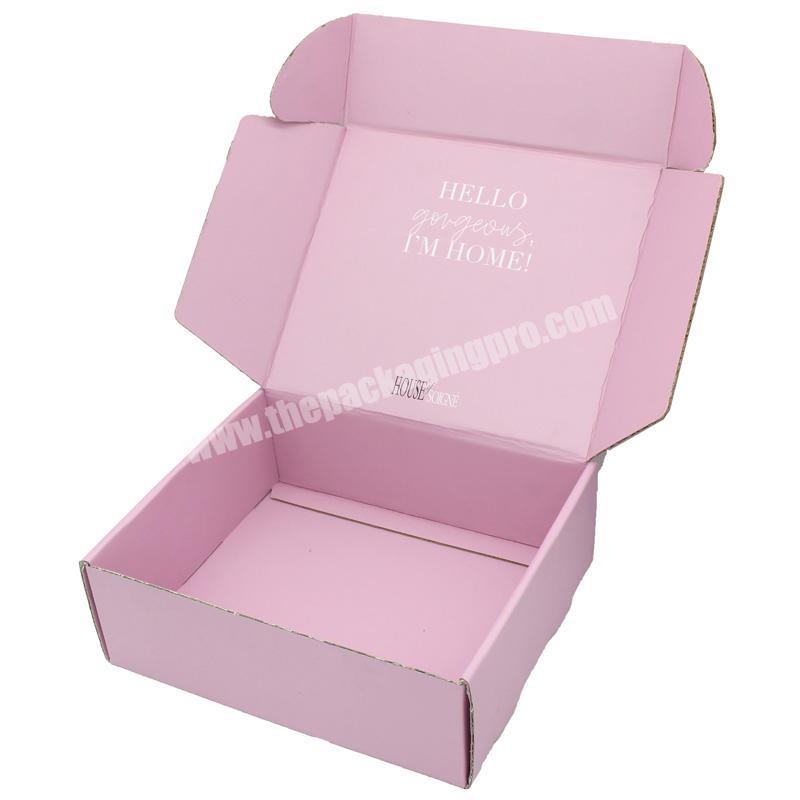 Pink Packing Boxes Cardboard Recyclable Corrugated Printing Custom Size Logo Shipping gift Box mailer cajas