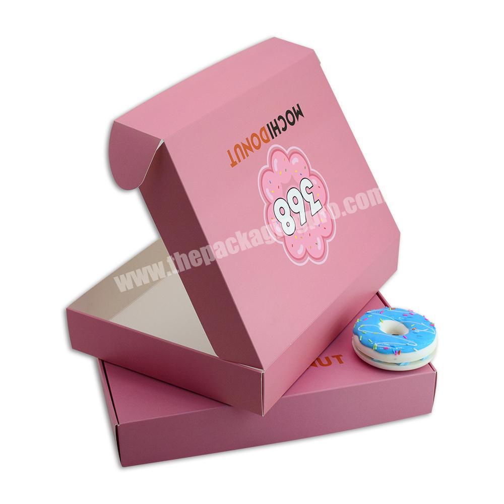 Popular Pink Mochi Donut Box Custom Cardboard Paper Donuts Packaging for Half Dozen Donut Box