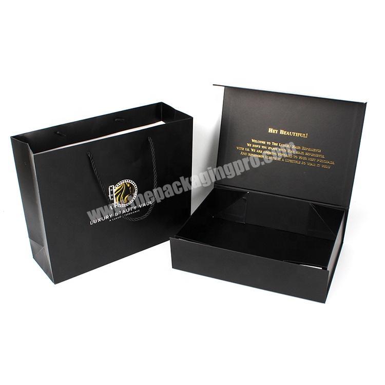 Prime branded packing clothing gift packaging box black luxury magnetic box custom logo