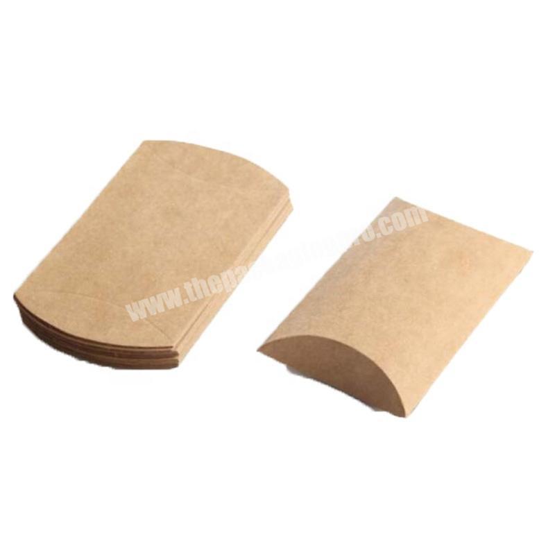 Printed Craft Small Folding Packing Eco Pillow Shape Case White Gift Envelope Custom Kraft Paper Pillow Box Packaging