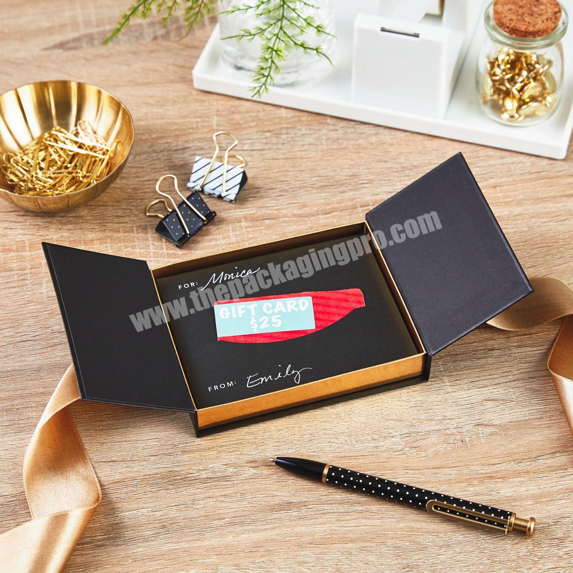 Printed Gift Card Holder Packaging Box Ribbon custom business membership card boxes gift card box with ribbon
