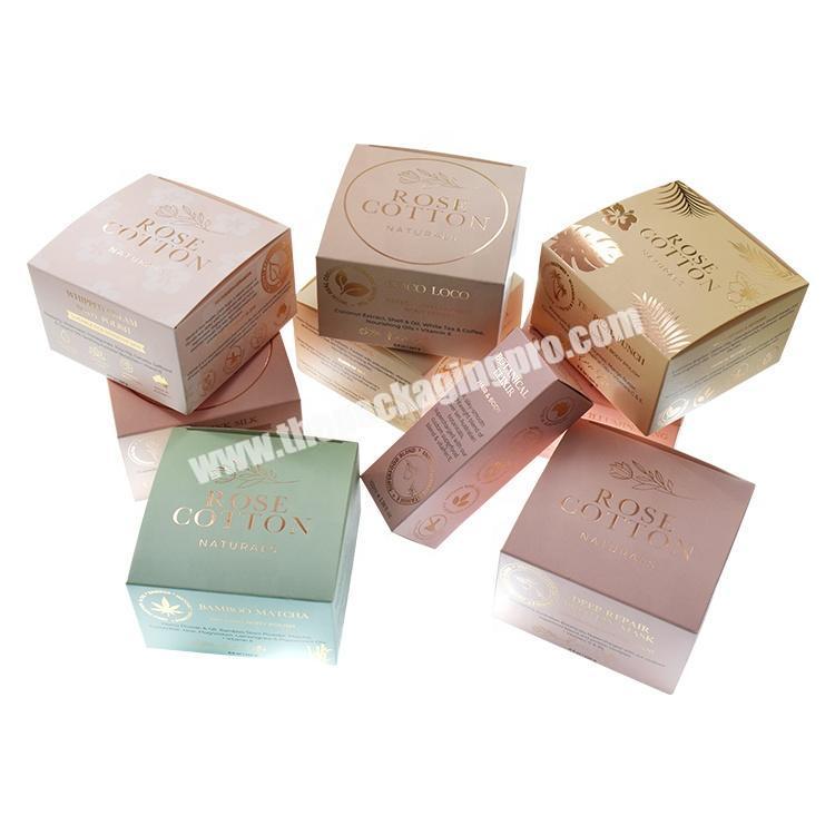 Printed Paper Packaging Box Cream Cosmetics Packaging Boxes With Gold Foil Stamping 60ml 30ml Set Skincare Packaging Box