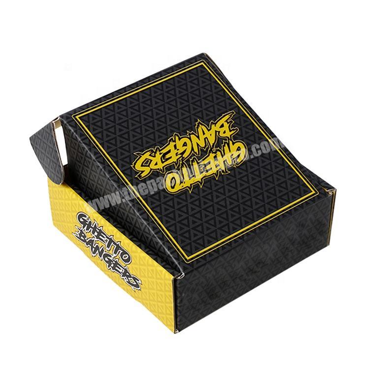 Printed logo corrugated yellow packaging box colored shipping boxes factory