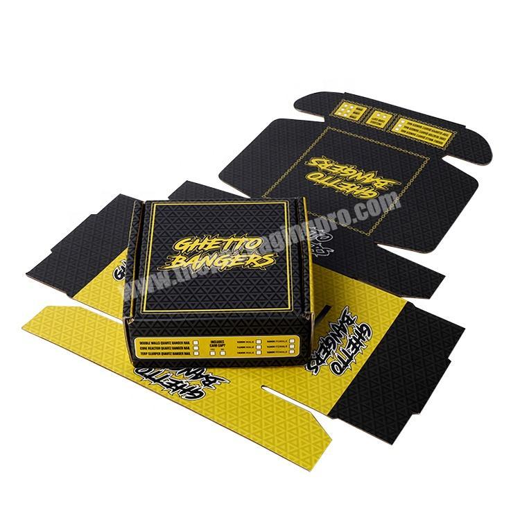 Printed logo corrugated yellow packaging box colored shipping boxes