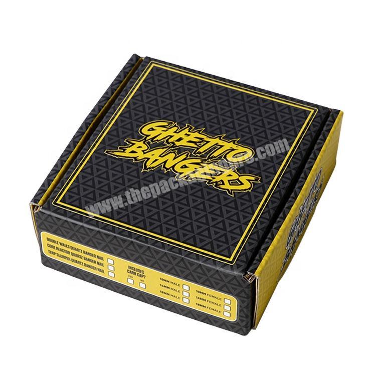 Printed logo corrugated yellow packaging box colored shipping boxes