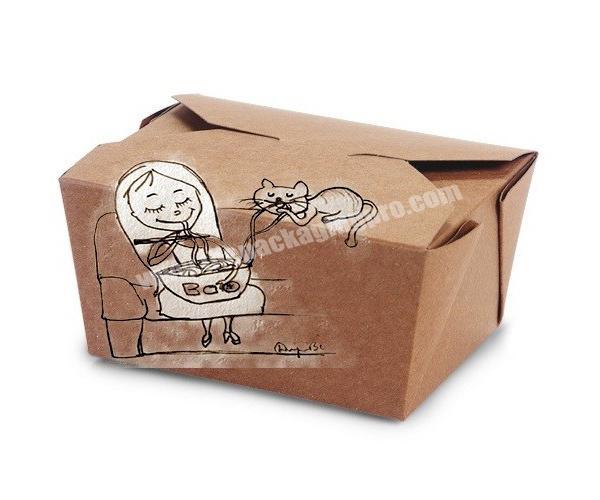 Printing factory luxury kraft carton food grade noodles box disposable takeaway paper packaging noodle box