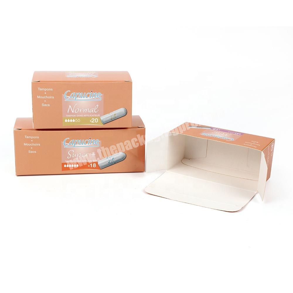 Private Label Tampons Packaging Competitive Price Vagina Tampons Paper Cardboard Packaging Boxes