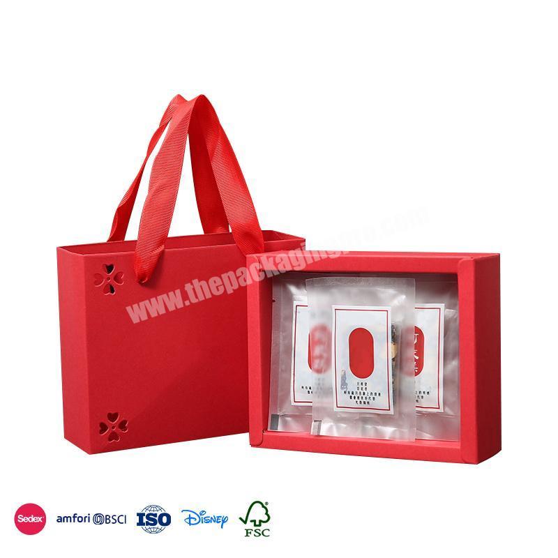 Professional Supplier Backpack Drawer Extended Double Ribbon Transparent Design sweets boxes for wedding
