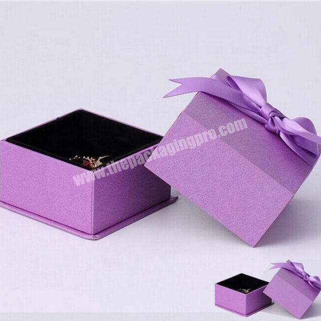 Purple jewelry gift paper packaging box with lid