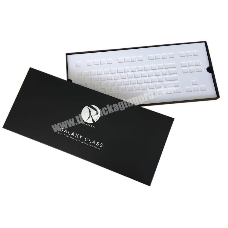 Qingdao Custom Silver Logo Black Color Cardboard Box Computer Keyboard Packaging Box